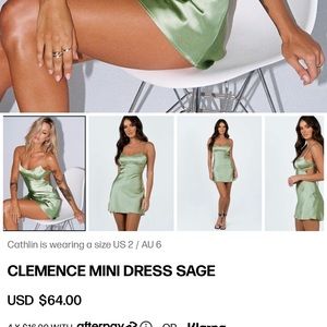 Princess Polly | CLEMENCE MINI DRESS SAGE |